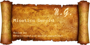 Misetics Gerold névjegykártya